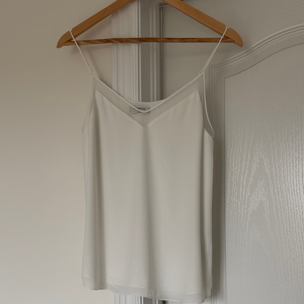 Aritzia Cream V-Neck Spaghetti Strap Cami